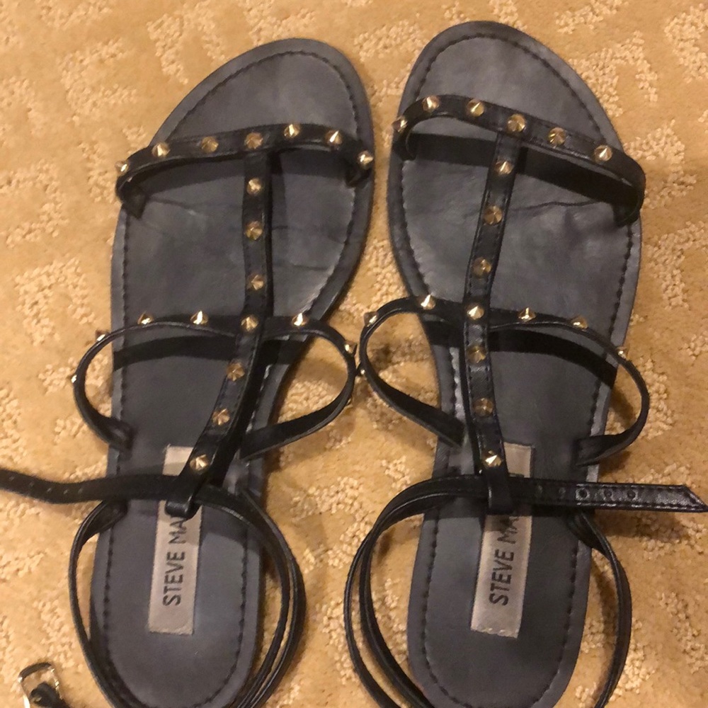 steve madden black studded sandals